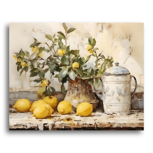 Lemon Branch Still Life – Paint by Numbers Kit