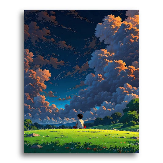 Boy Under Sunset Clouds – Paint by Numbers Kit