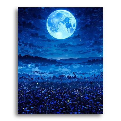 Moonlit Flower Field – Paint by Numbers Kit