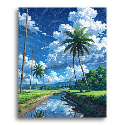 Tropical Palm Reflection – Paint by Numbers Kit