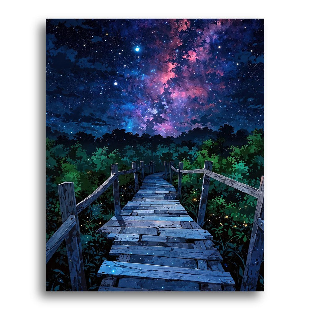 Starlit Forest Path – Paint by Numbers Kit