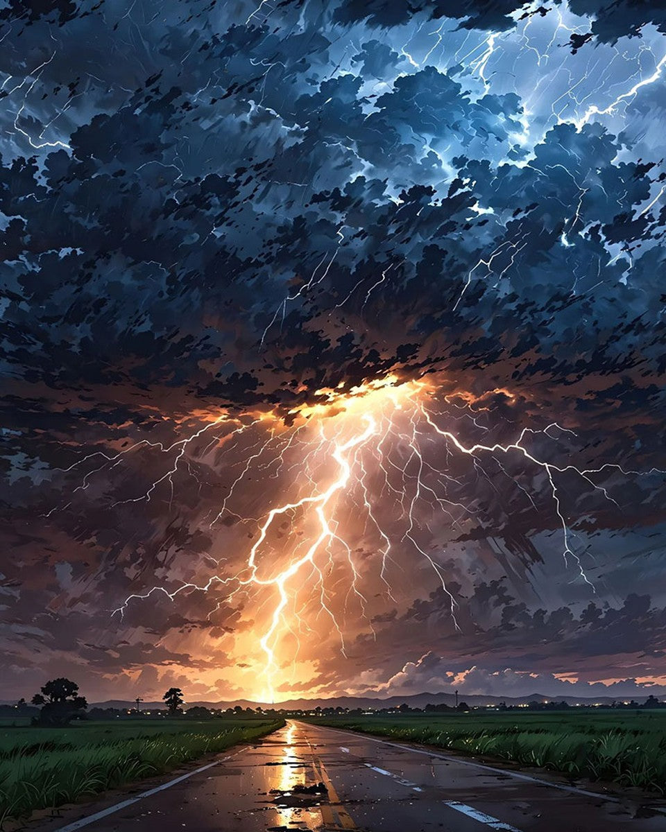 Storm Lightning Horizon – Paint by Numbers Kit