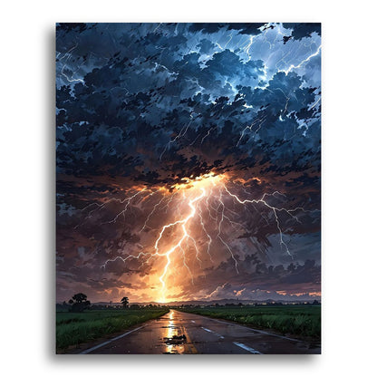 Storm Lightning Horizon – Paint by Numbers Kit