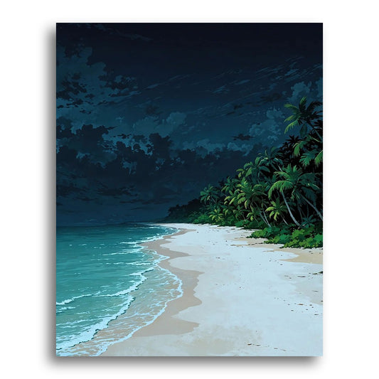 Moonlit Tropical Beach – Paint by Numbers Kit