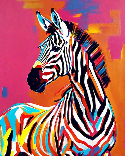 Vibrant Zebra Portrait – Paint by Numbers Kit
