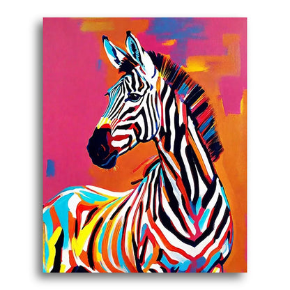 Vibrant Zebra Portrait – Paint by Numbers Kit