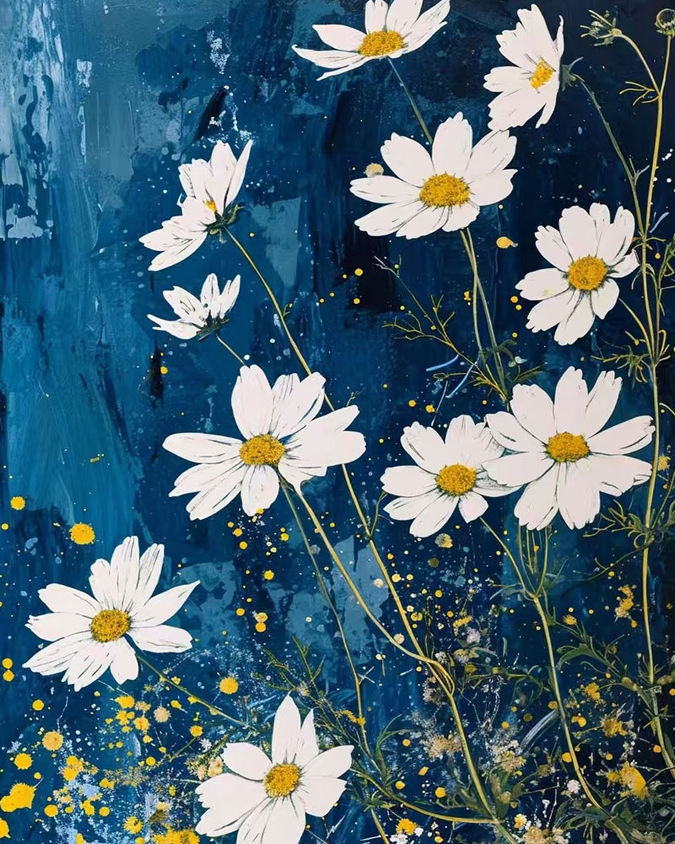 Daisy Meadow Blue – Paint by Numbers Kit