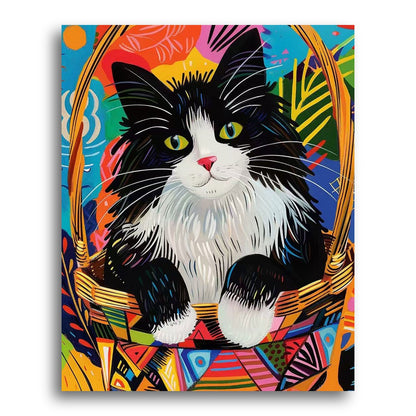 Basket Cat Portrait – Paint by Numbers Kit