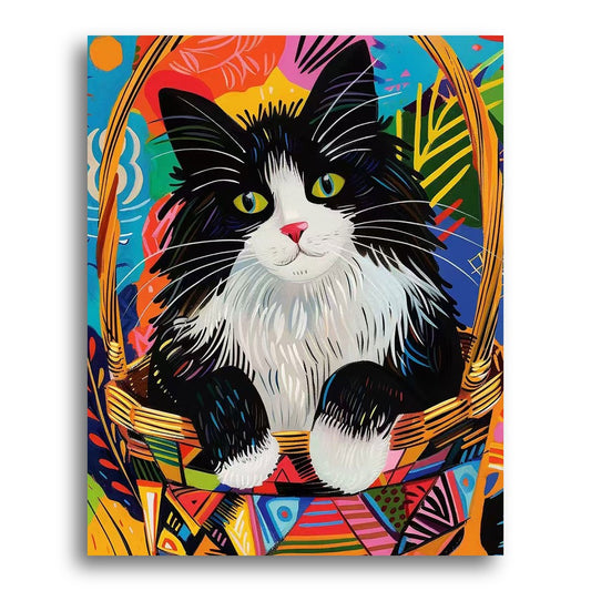 Basket Cat Portrait – Paint by Numbers Kit