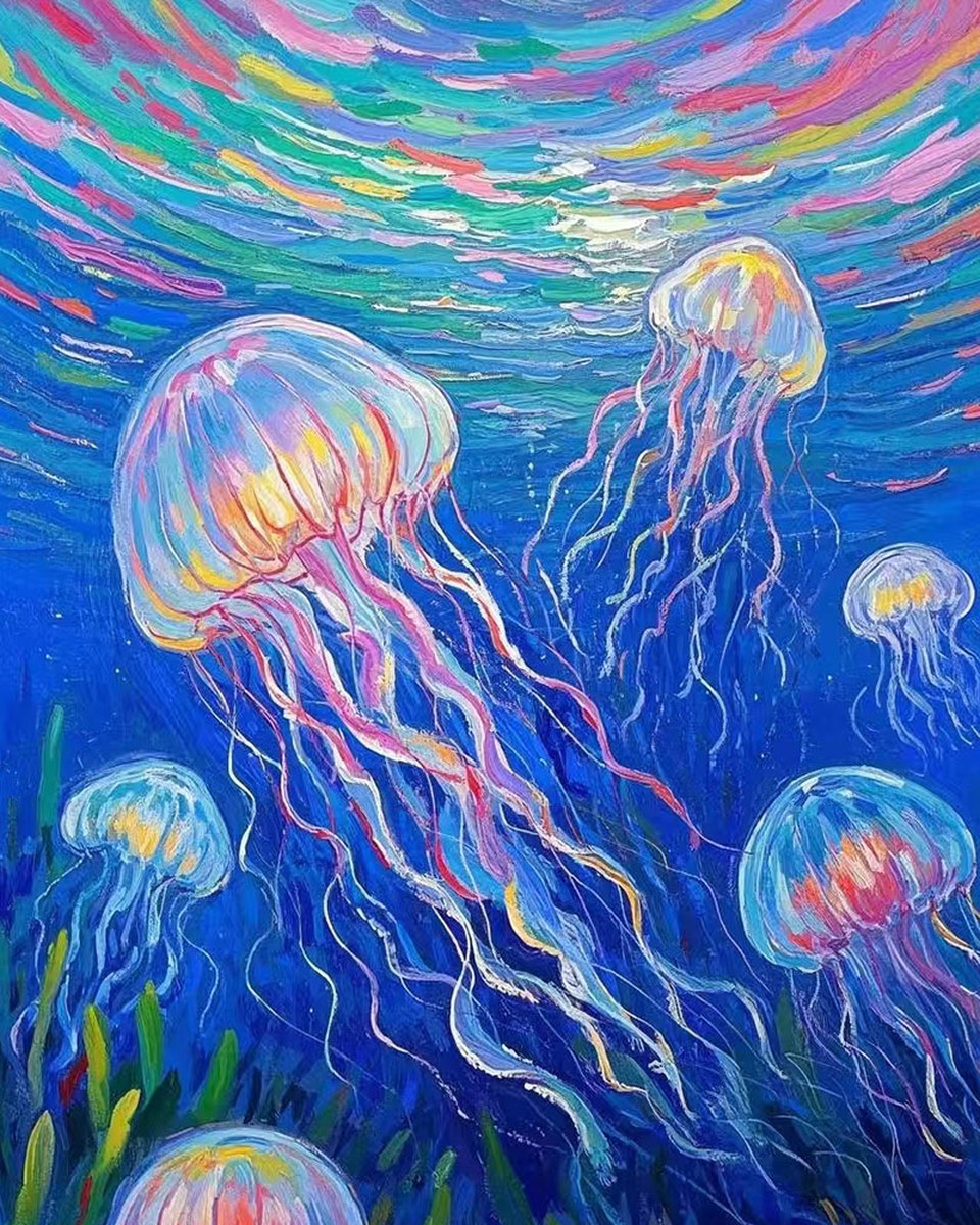 Radiant Jellyfish Dance – Paint by Numbers Kit