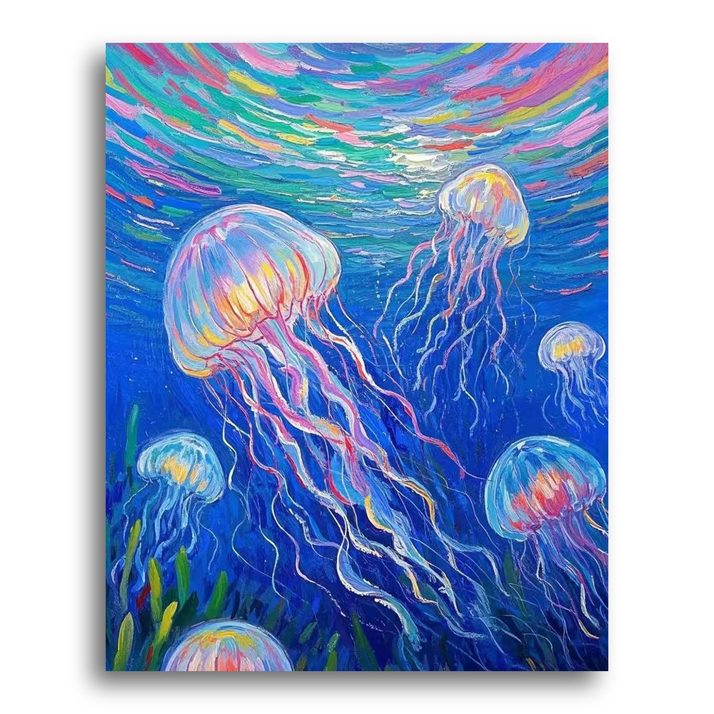 Radiant Jellyfish Dance – Paint by Numbers Kit