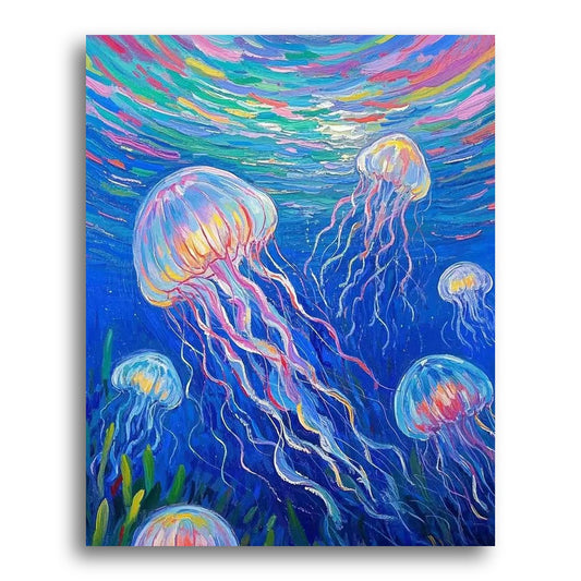 Radiant Jellyfish Dance – Paint by Numbers Kit