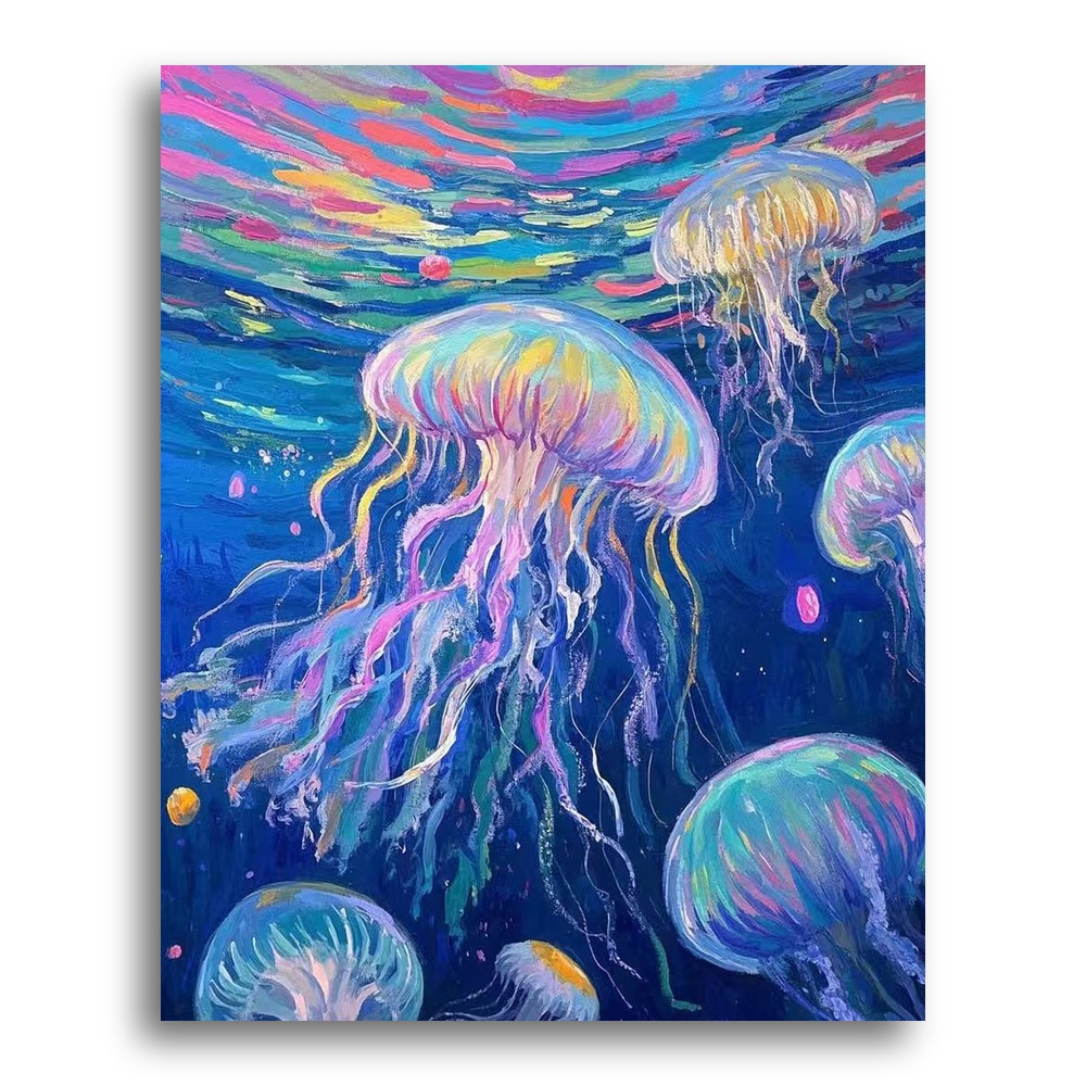 Luminous Jellyfish Dance – Paint by Numbers Kit