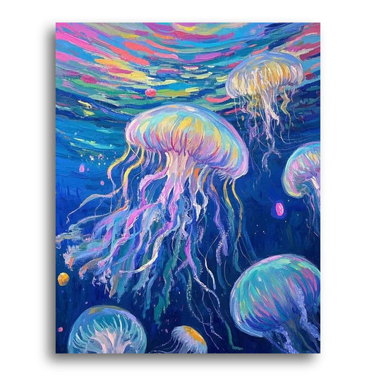 Luminous Jellyfish Dance – Paint by Numbers Kit