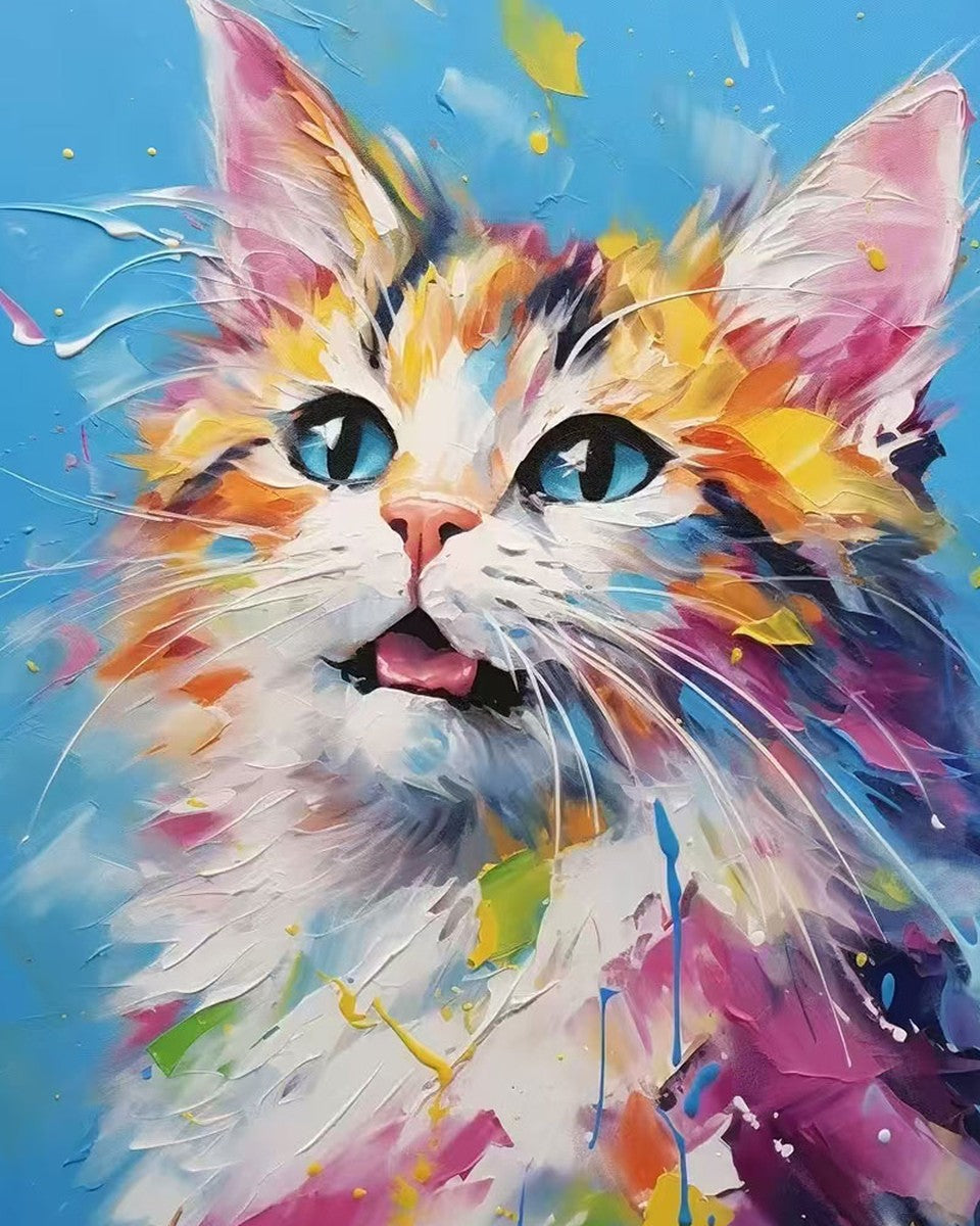 Vibrant Blue-Eyed Cat – Paint by Numbers Kit