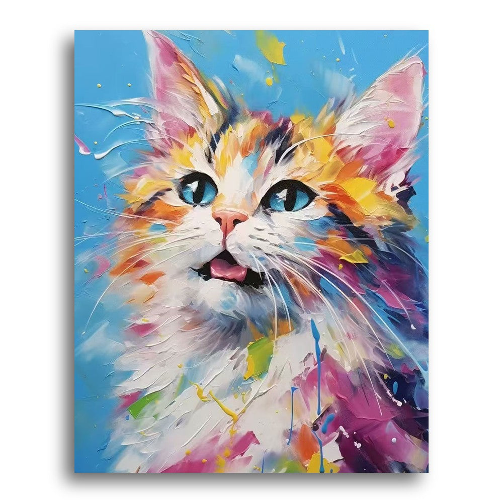 Vibrant Blue-Eyed Cat – Paint by Numbers Kit