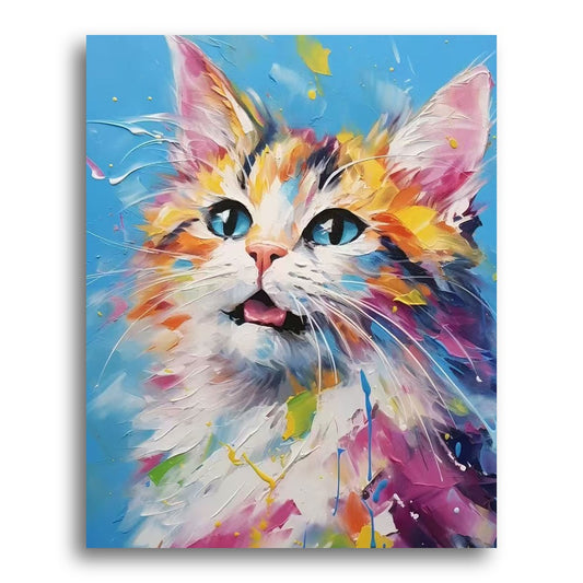 Vibrant Blue-Eyed Cat – Paint by Numbers Kit