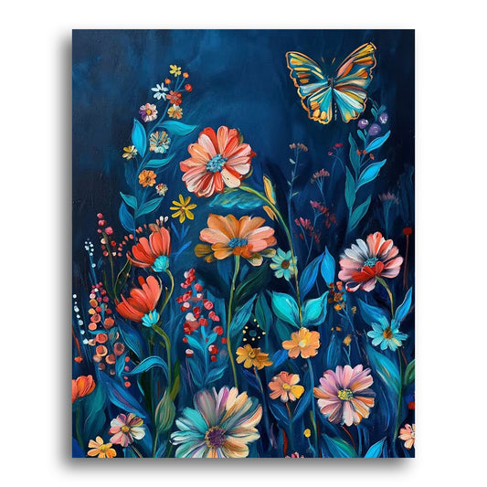 Butterfly and Wildflowers – Paint by Numbers Kit