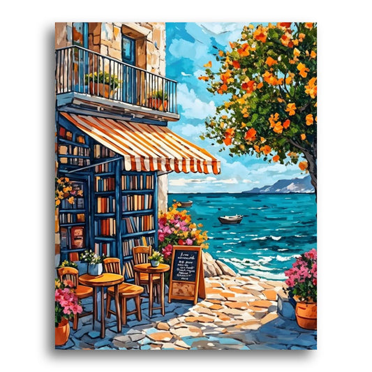 Seaside Café Terrace – Paint by Numbers Kit