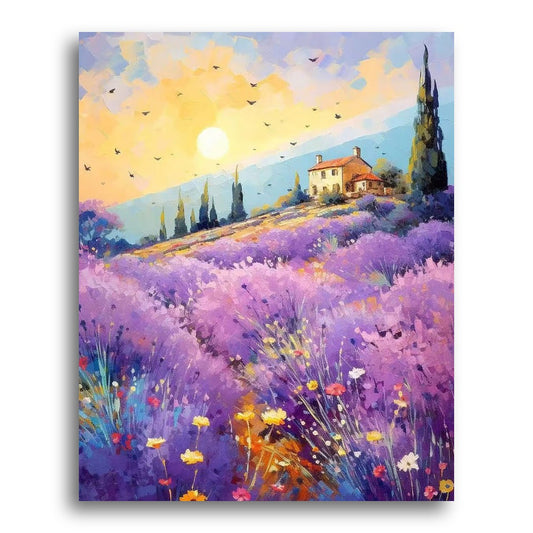 Lavender Hill Sunrise – Paint by Numbers Kit