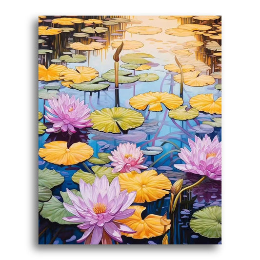 Serene Water Lily Pond – Paint by Numbers Kit