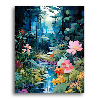 Moonlit Forest Stream – Paint by Numbers Kit