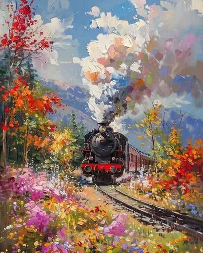 Autumn Steam Train – Paint by Numbers Kit
