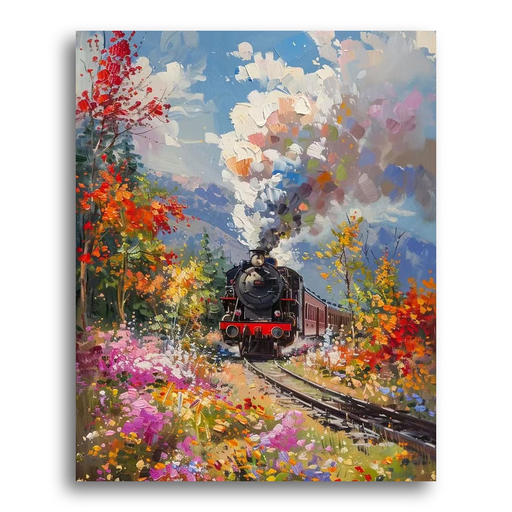 Autumn Steam Train – Paint by Numbers Kit