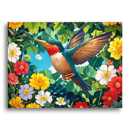 Vibrant Hummingbird Flight – Paint by Numbers Kit